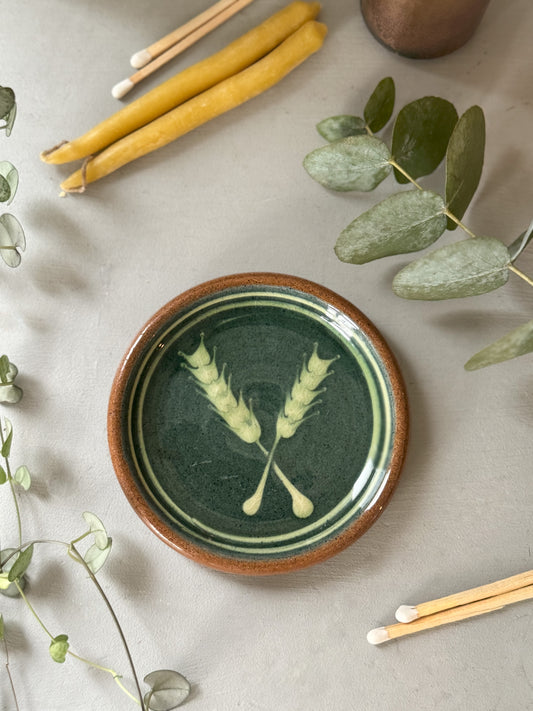 Vintage Studio Pottery ‘Wheat Stems’ Trinket Dish