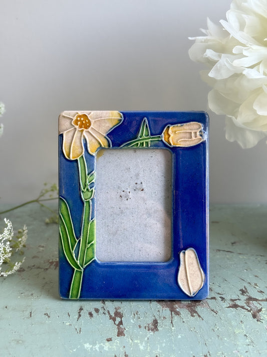Studio Pottery Daffodil Photo Frame
