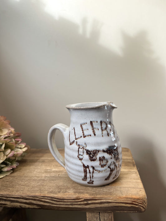 Welsh Studio Pottery Milk Jug • Jwg Llefrith Crochenwaith Stiwdio