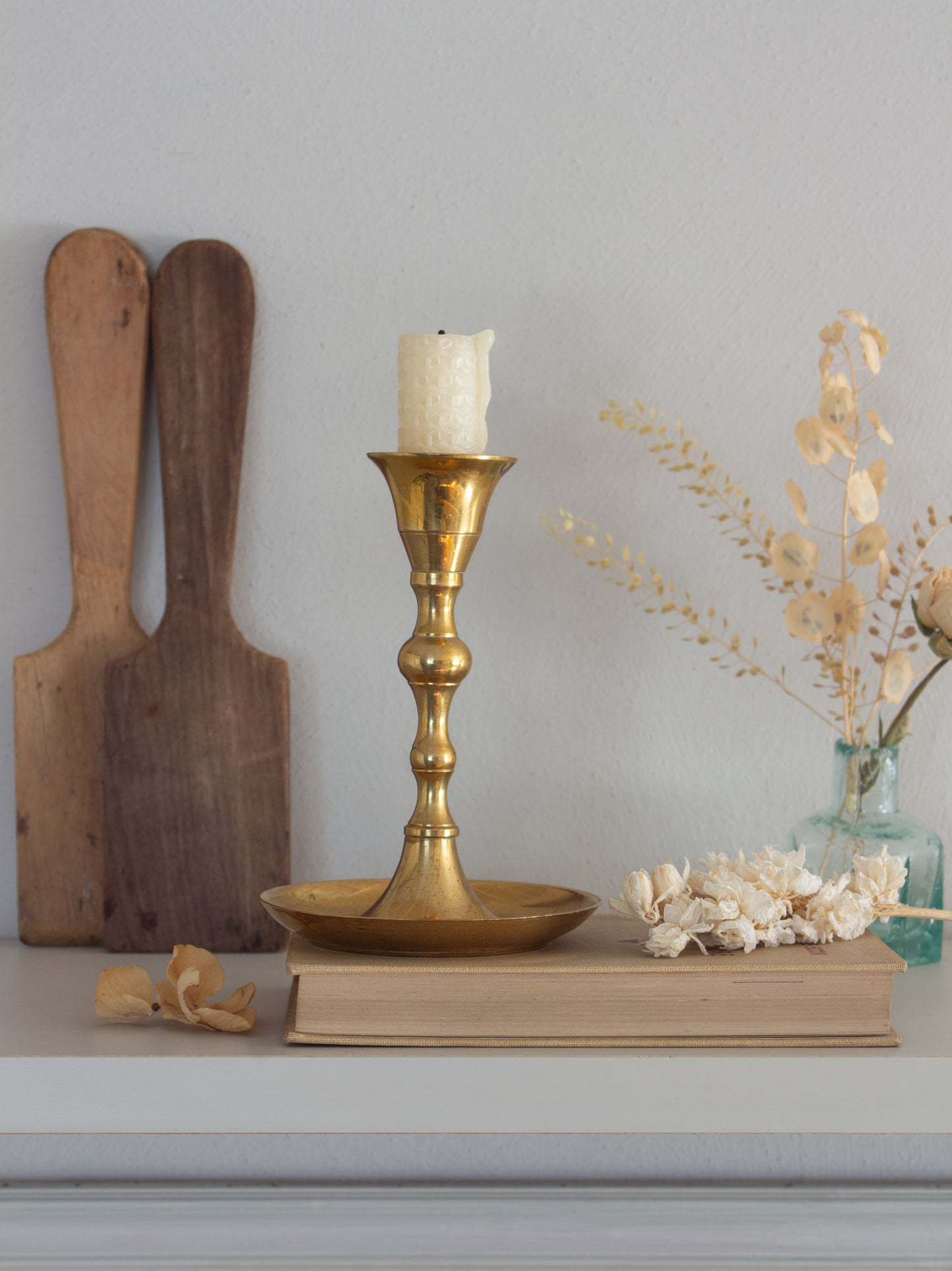 Vintage Solid Brass Candlestick Holder