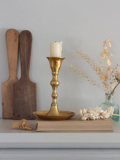 Vintage Solid Brass Candlestick Holder