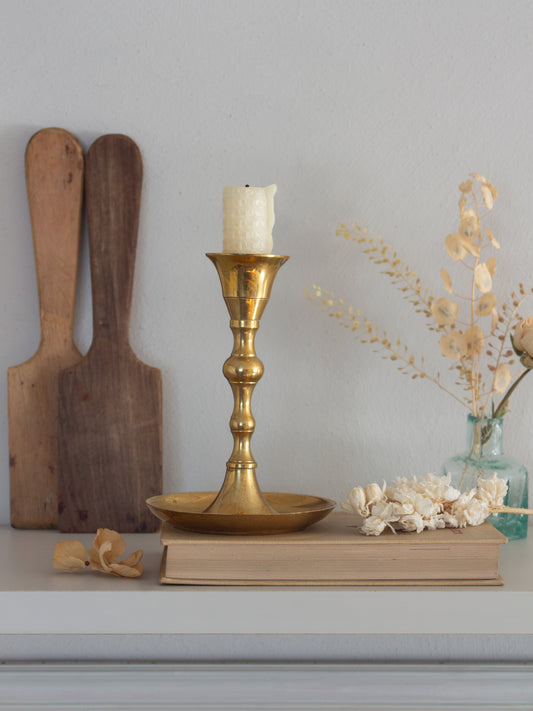 Vintage Solid Brass Candlestick Holder