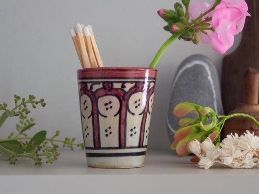 Vintage Moroccan Fez Medina Studio Pottery Beaker