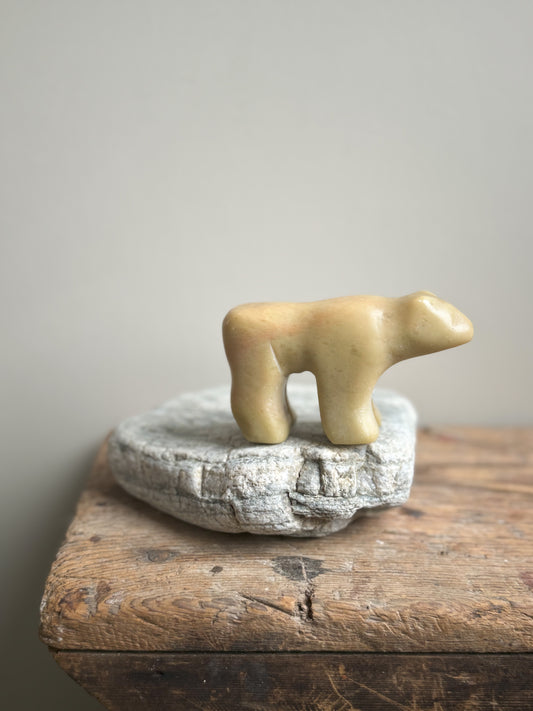 Vintage Hand-Carved Polished Soapstone Polar Bear