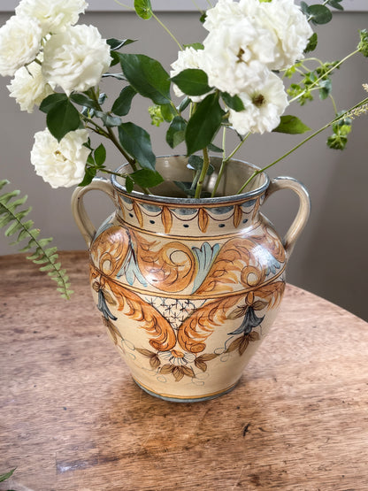 Vintage Large Portuguese Studio Pottery Handled Vessel