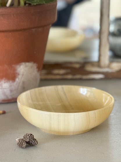 Vintage Polished Onyx Smudging Bowl • Trinket Dish