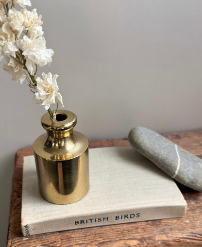 Vintage Solid Brass Bottle Bud Vase
