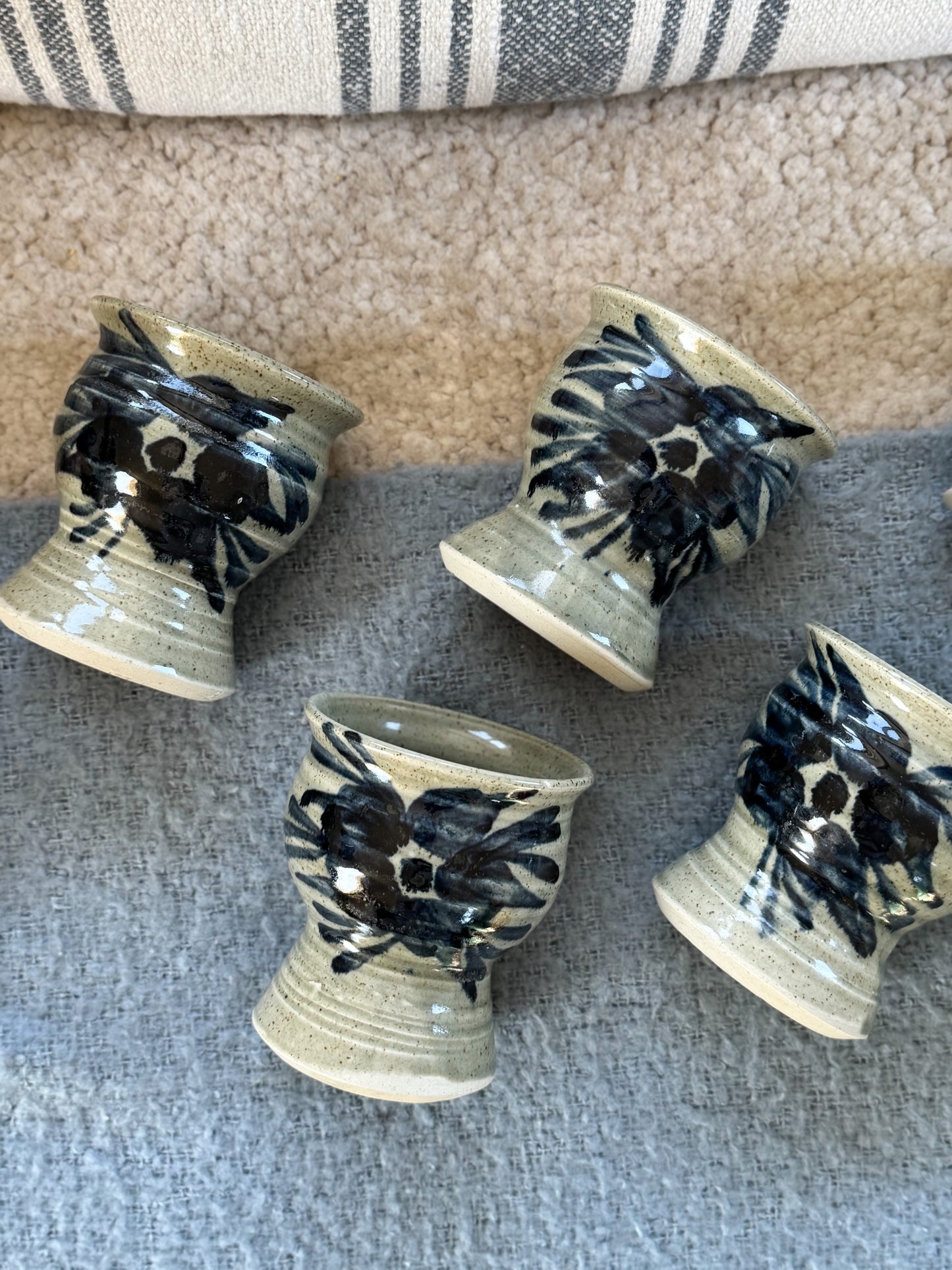 Vintage Welsh Studio Pottery Tumblers by Begelly Pottery • Set of 6