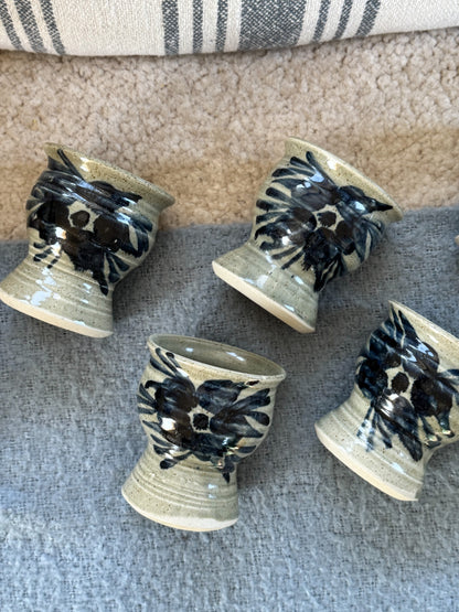 Vintage Welsh Studio Pottery Tumblers by Begelly Pottery • Set of 6