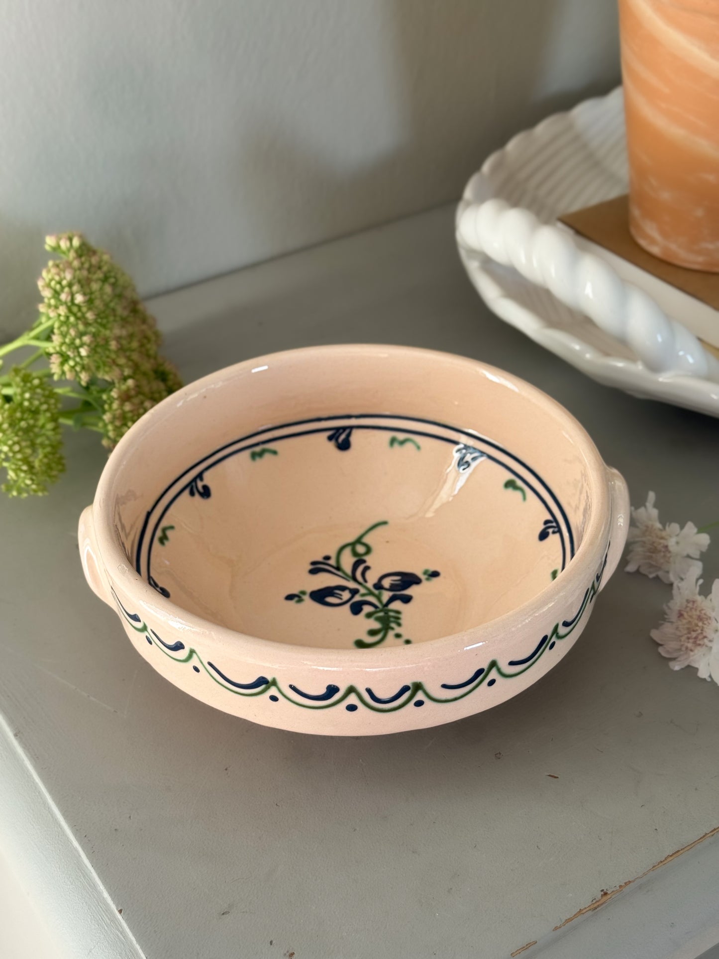 Vintage Mediterranean Studio Pottery Slipware Bowl