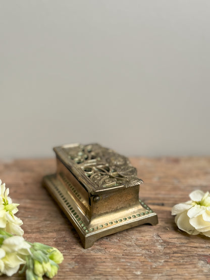 Solid Brass Sunflower Inkwell