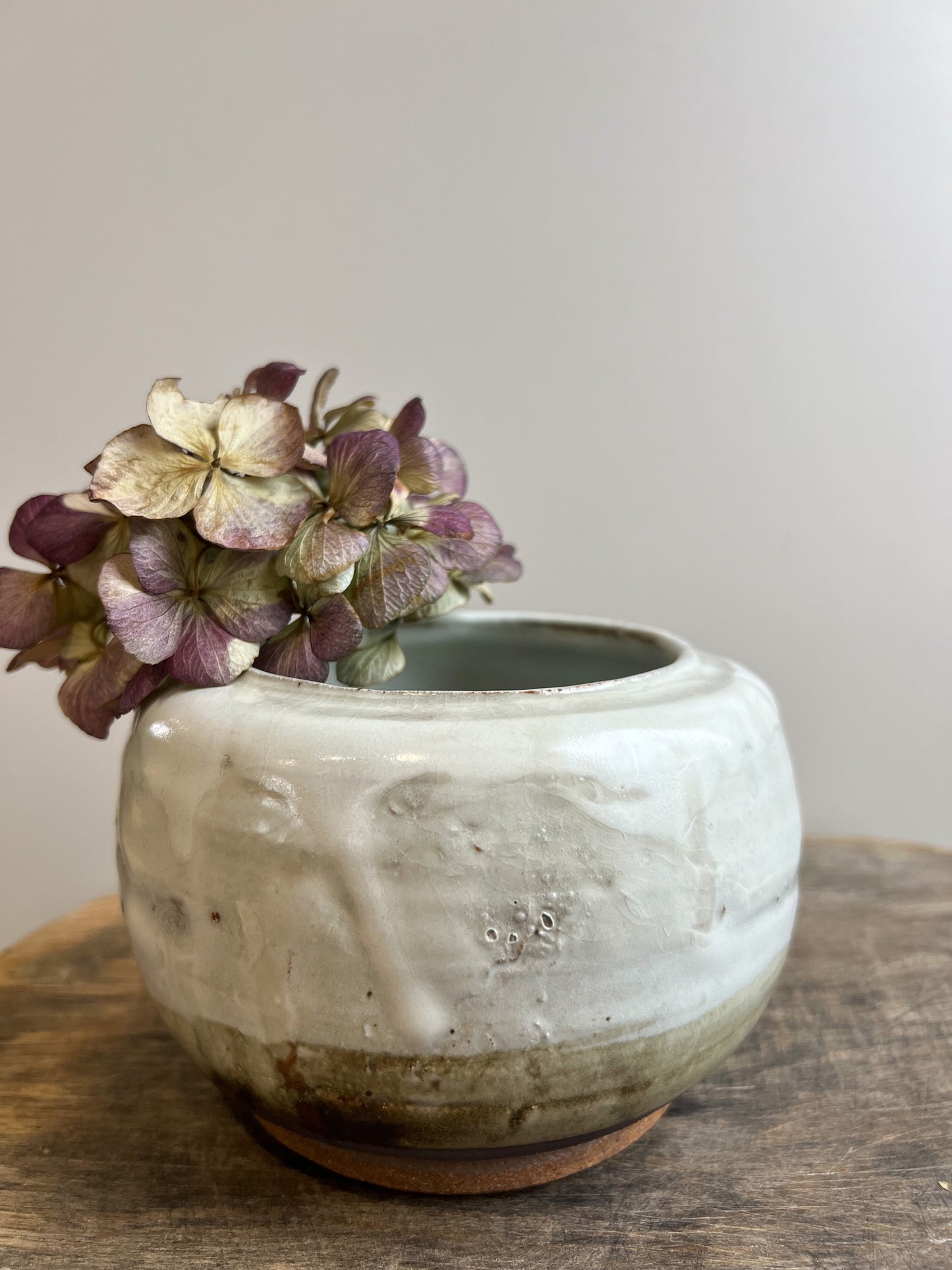 Studio Pottery Drip Glaze Vase / Planter