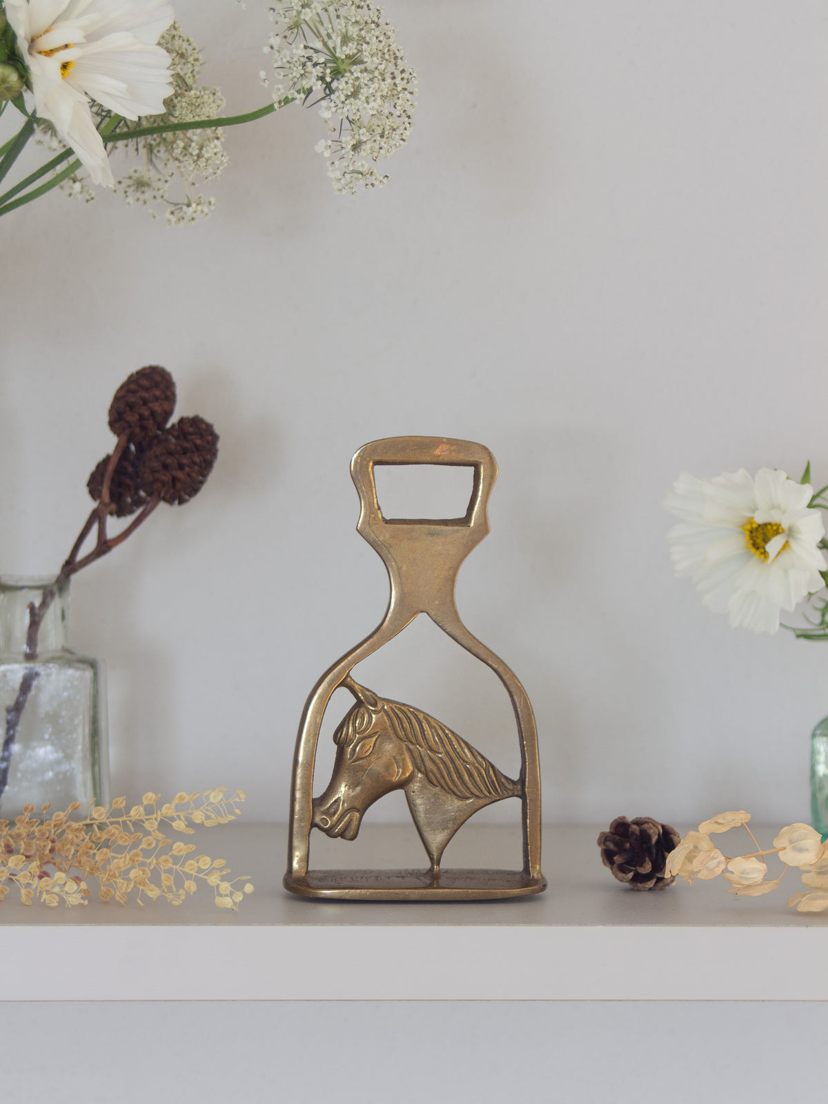 Vintage Solid Brass Horse & Stirrup Bottle Opener