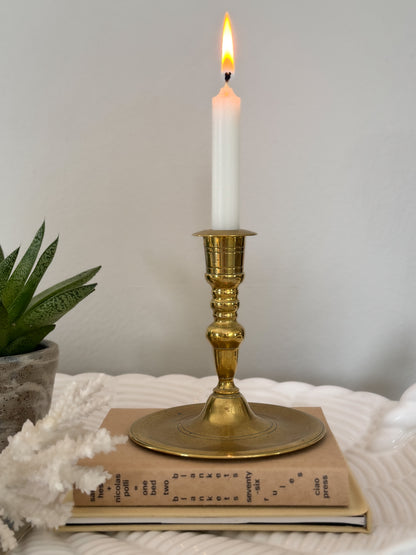 Antique Solid Brass Candlestick Holder