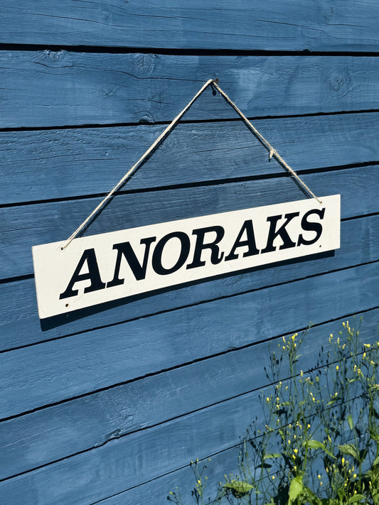 Vintage 1950s Acrylic “Anoraks” Shop Sign