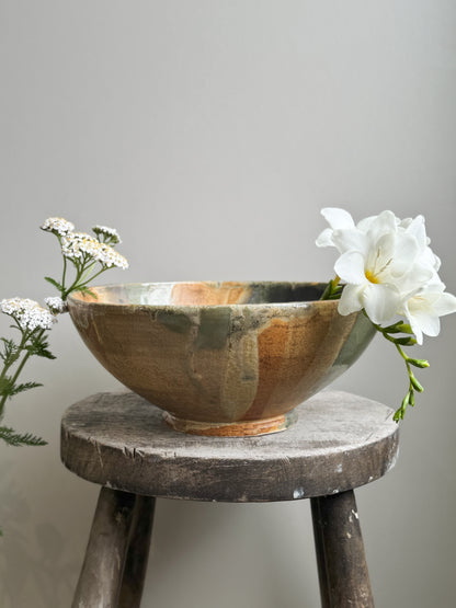 Welsh Studio Pottery Drip Glaze Pedestal Bowl