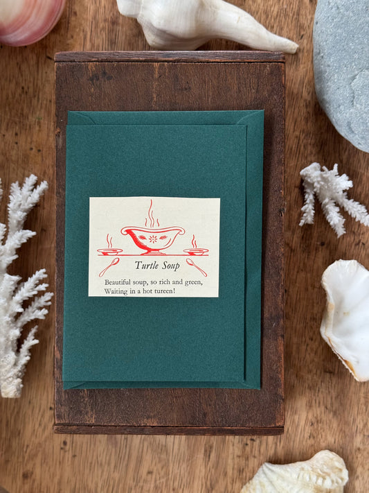 Handmade Hiraeth Vintage Illustration Greeting Card ‘Turtle Soup’ • A6