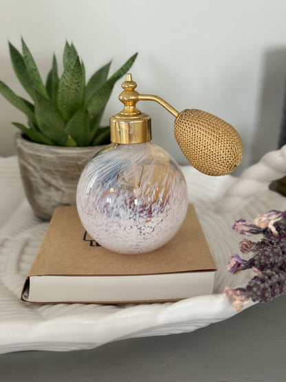 Vintage Caithness Handblown Pink Glass Perfume Bottle • Atomiser