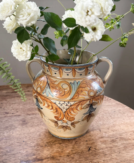 Vintage Large Portuguese Studio Pottery Handled Vessel