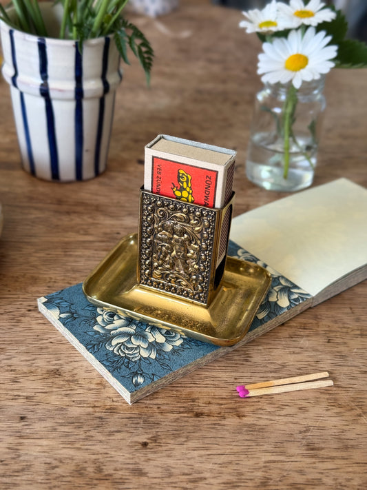 Mid-Century German Brass Match Holder & Tray by Gevers & Lyrus