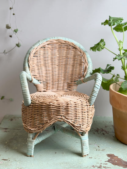 Vintage Wicker Dolls Chair • Plant Stand
