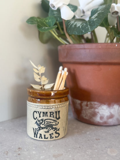 Vintage Cymru, Wales Salt Glazed Stoneware Jar