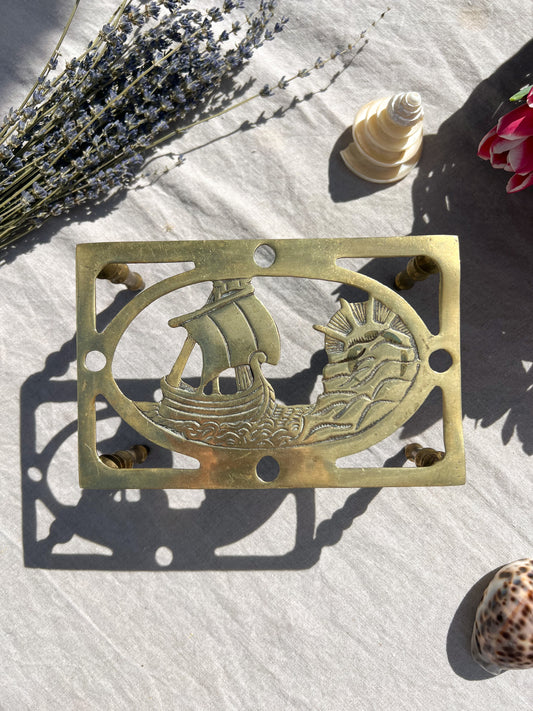 Antique Peerage Nautical Brass Trivet
