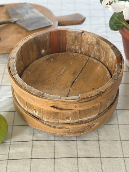 Vintage French Folk Art Wooden Cheese Mould from the Alps