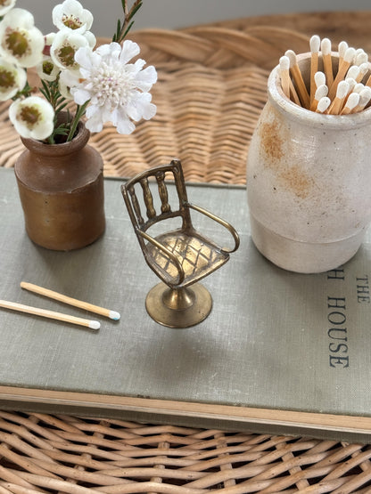 Vintage Miniature Solid Brass Chair