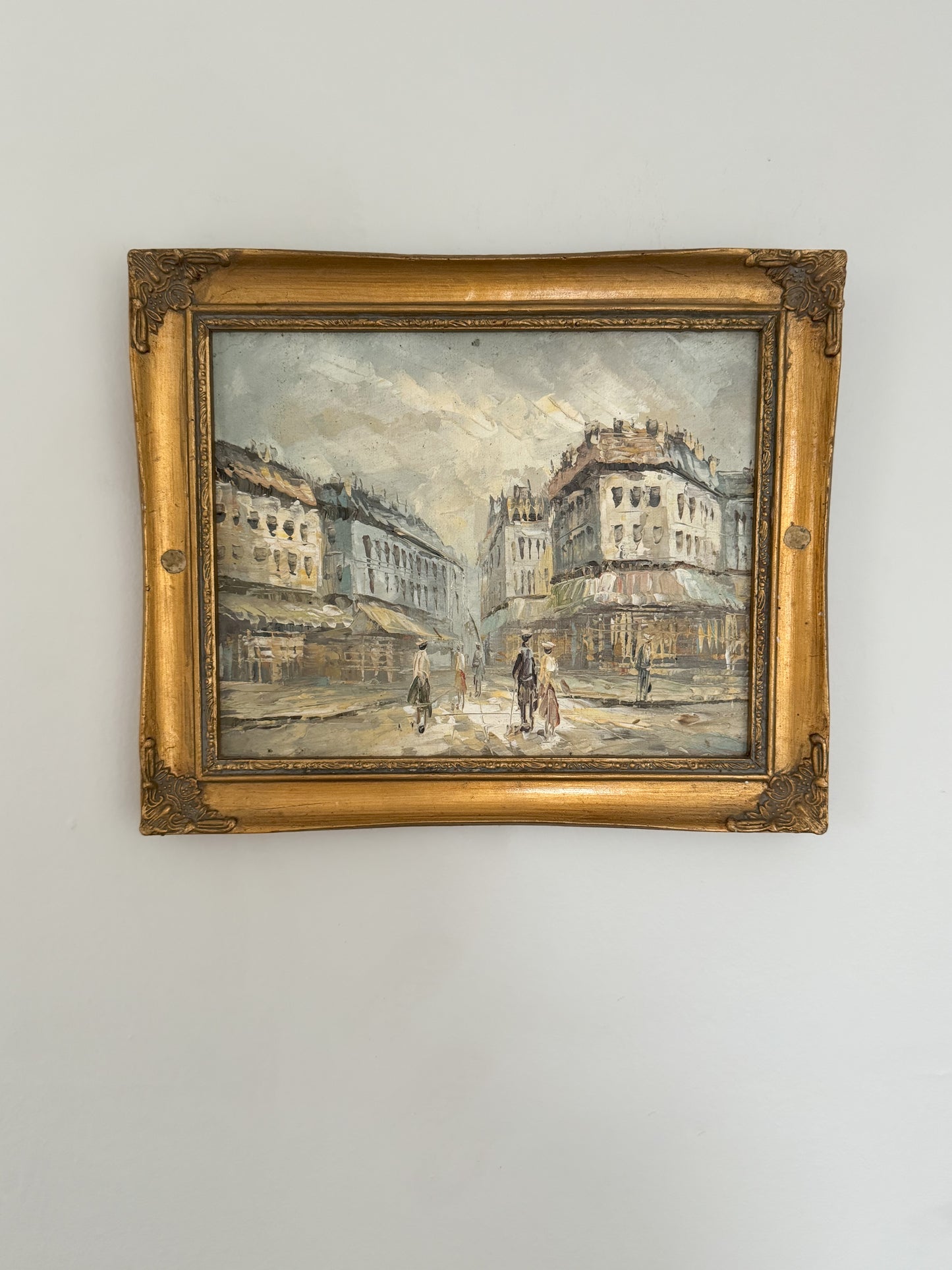 Vintage Original French Impressionist Framed Oil Painting, Paris Scene (Option 3)