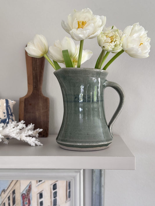 Vintage Muted Blue Studio Pottery Jug