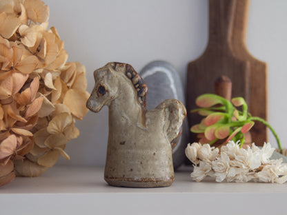 Vintage Studio Pottery Horse Sculpture / Candle Snuffer