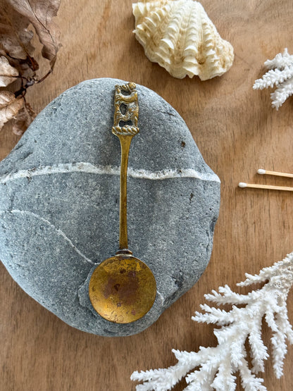 Vintage Solid Brass ‘Berlin Bear’ Long-Handled Tea Caddy Spoon