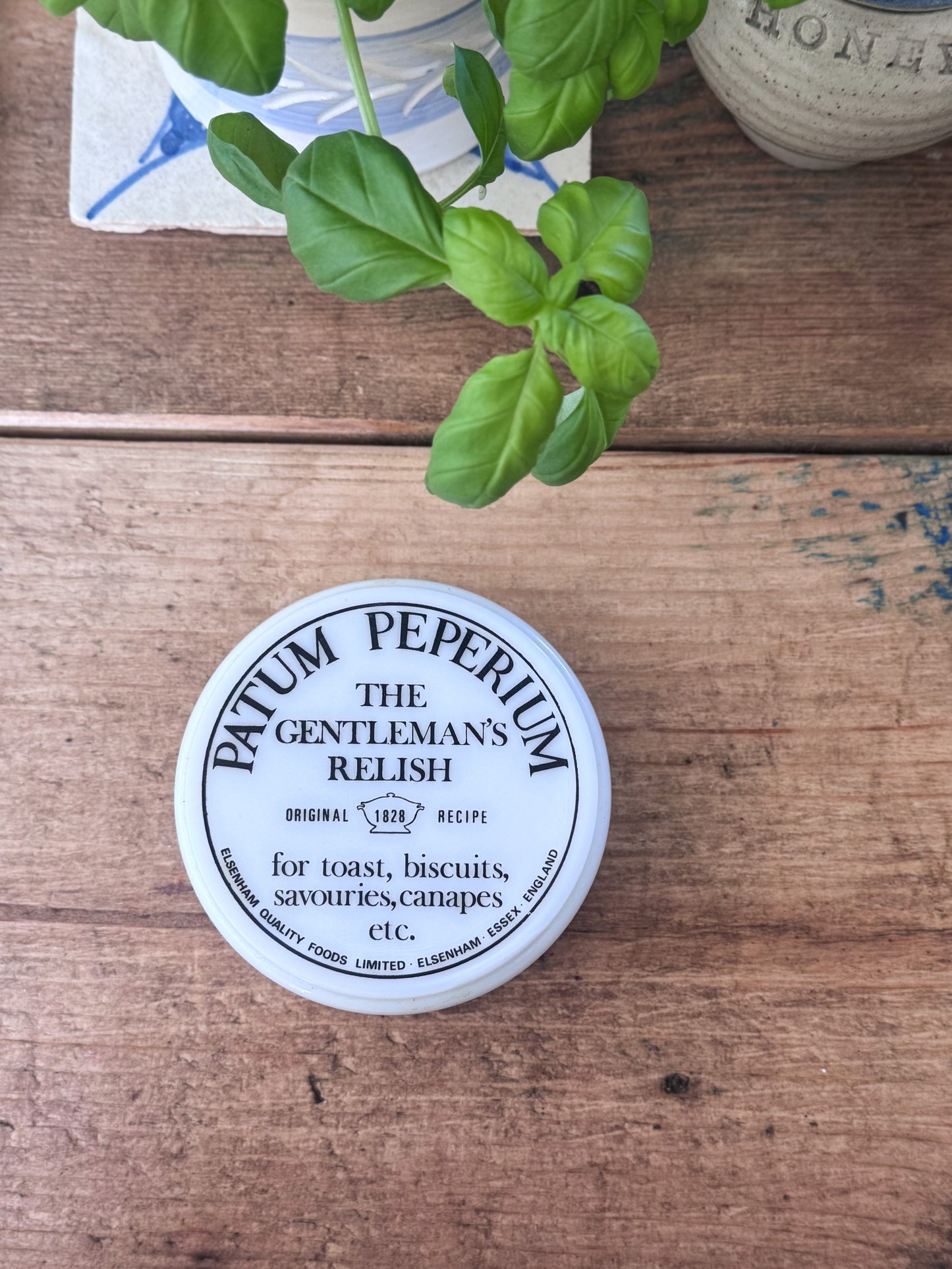 Vintage Milk Glass Patum Peperium Gentleman’s Relish Pot