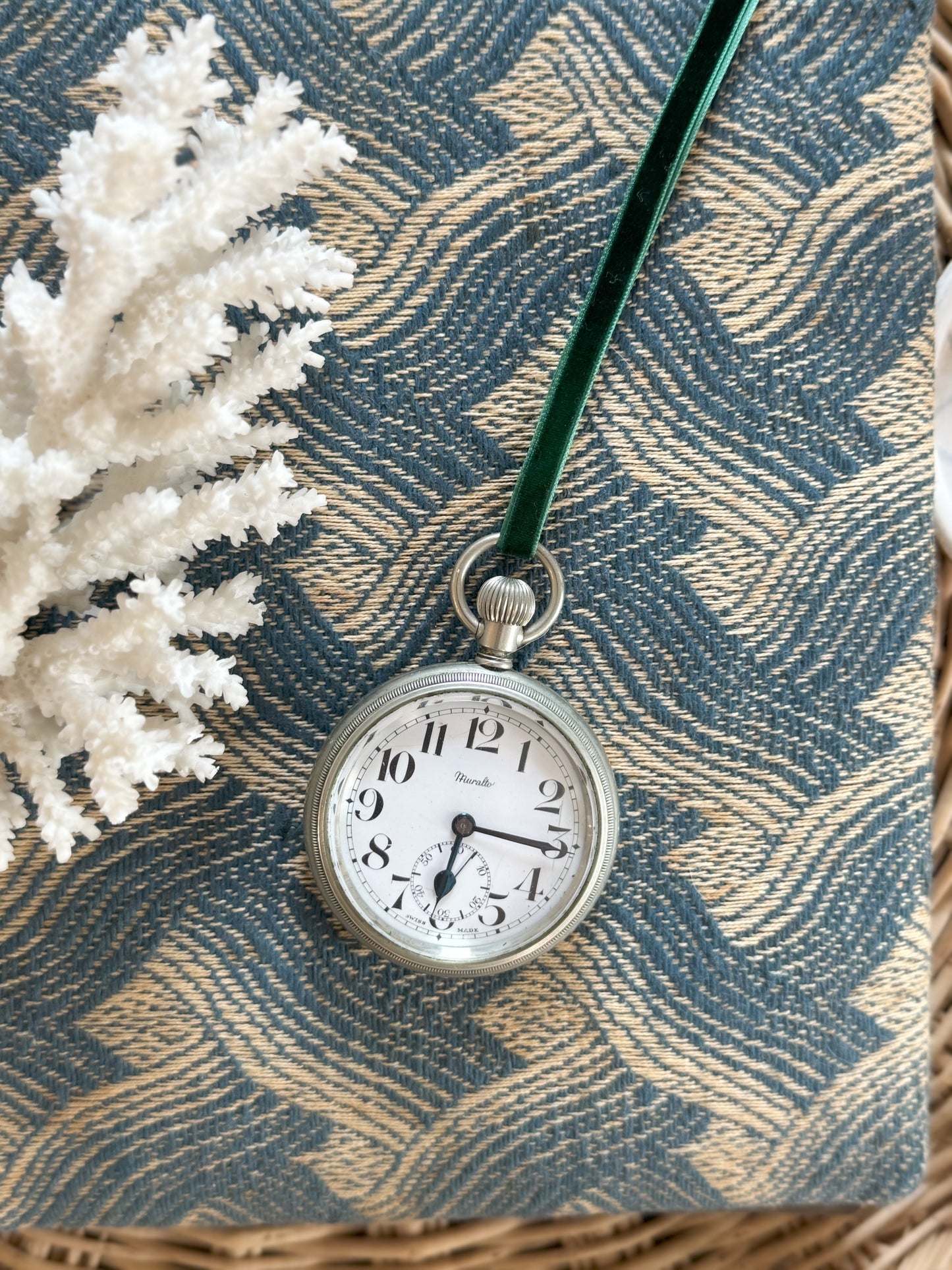 Vintage Silver Plated Swiss Muralto Wind Up Pocket Watch