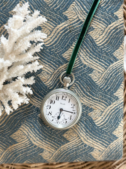 Vintage Silver Plated Swiss Muralto Wind Up Pocket Watch