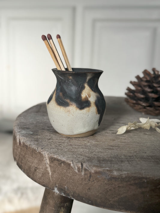 Welsh Studio Pottery Drip Glaze Match Pot by Ronald Hill