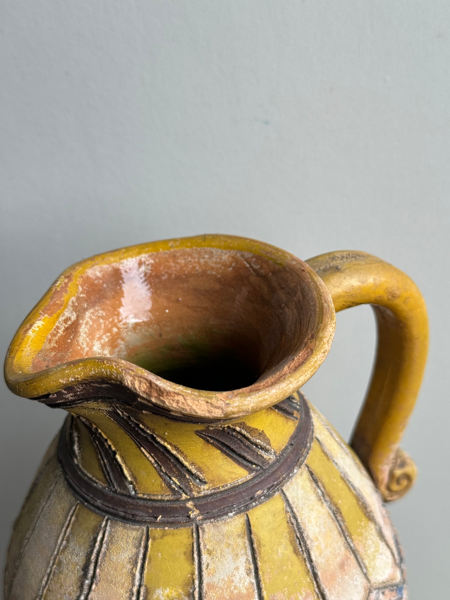Japanese Mishima Pottery Floral Jug