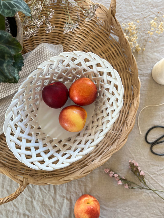 Italian Ceramic Lattice Bread Basket