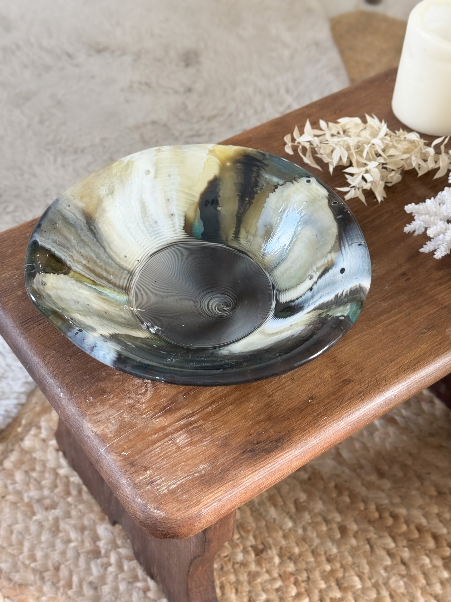 Vintage Handmade Art Glass Bowl