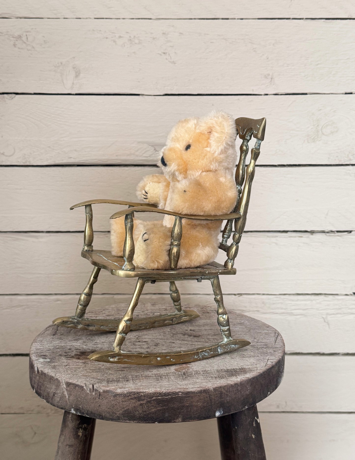 Vintage Solid Brass Rocking Chair