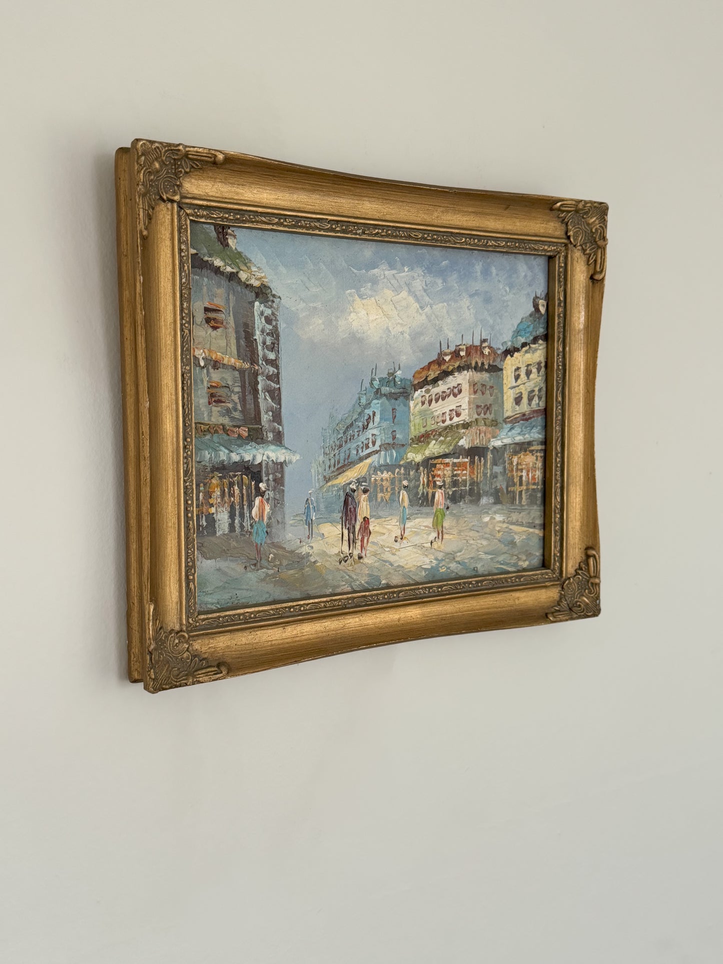 Vintage Original French Impressionist Framed Oil Painting, Paris Scene (Option 1)