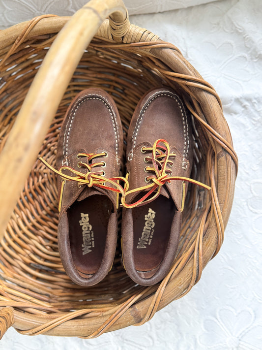 1980s Vintage Wrangler Made in Italy Suede Deck Shoes — Size 40 (UK 6.5–7)