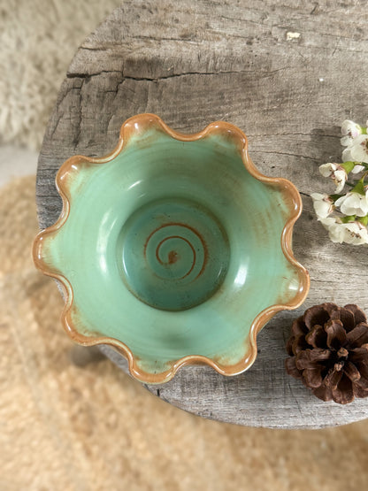 Vintage Prinknash Pottery Scalloped Edge Bowl