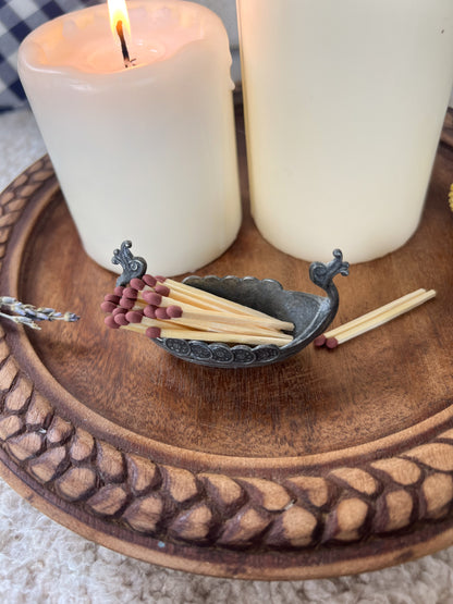 Vintage Miniature Handstopt Pewter Viking Boat