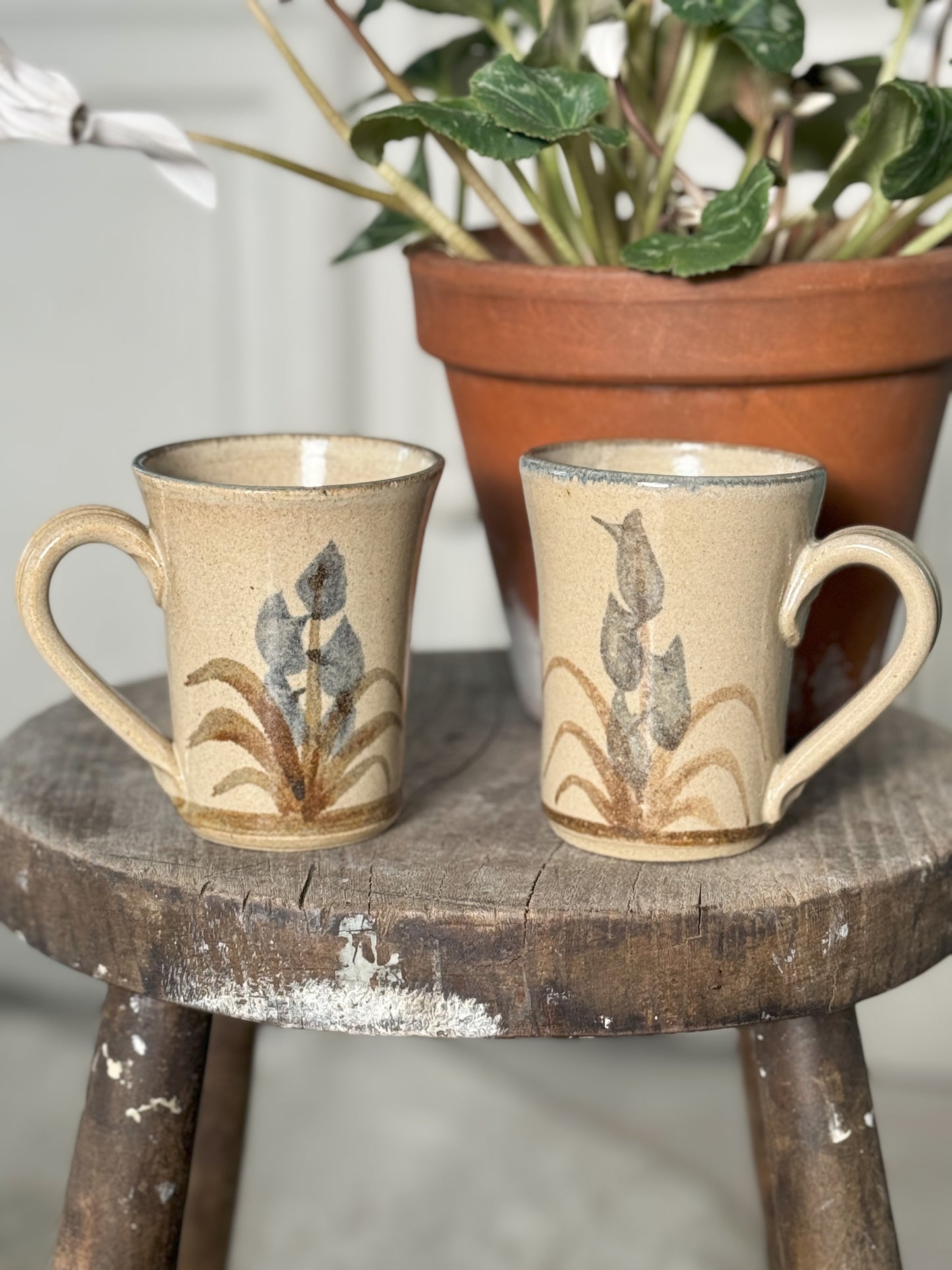 Pair of Welsh Studio Pottery Mugs by Charles Spacey