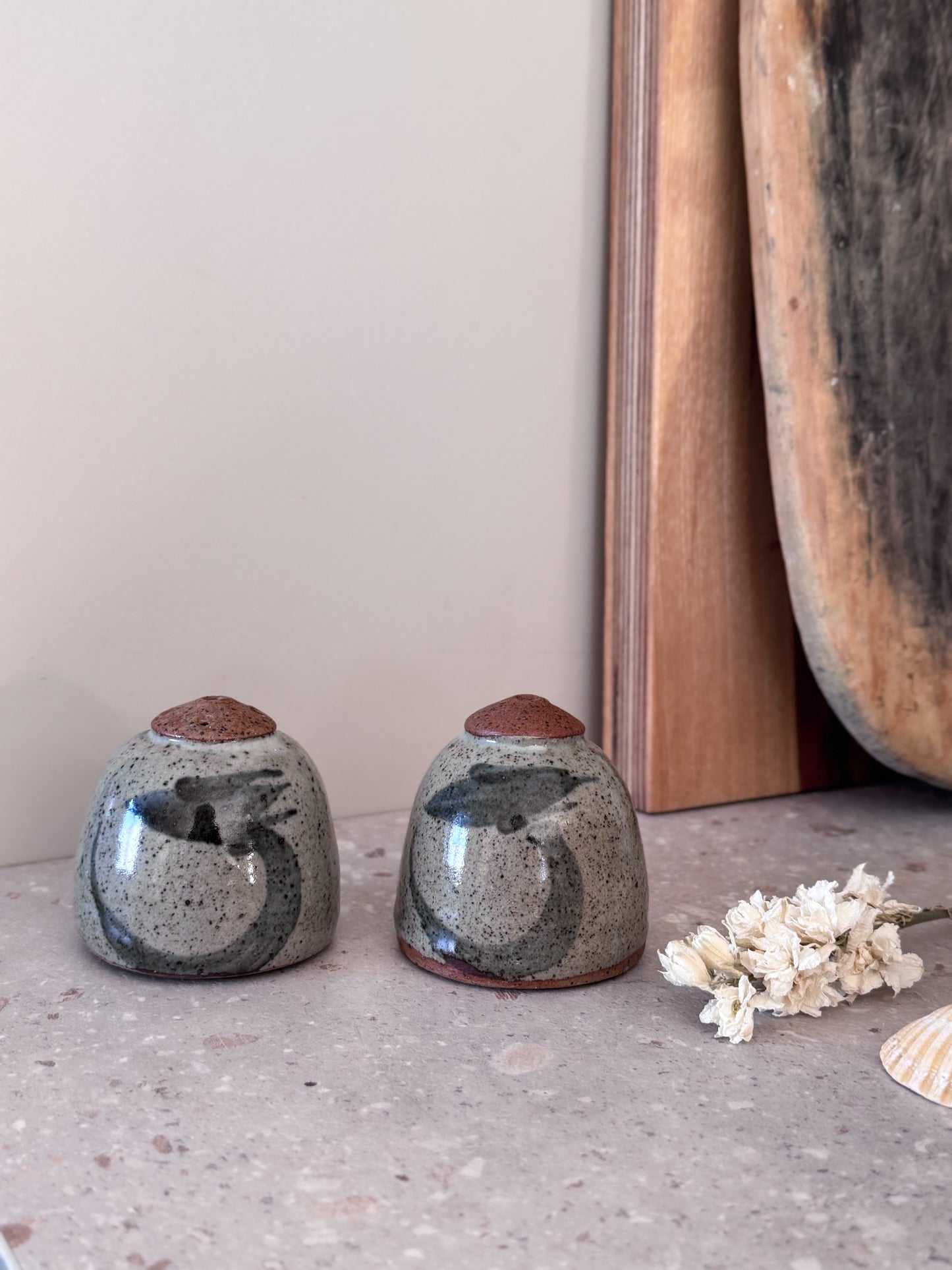 Vintage Welsh Studio Pottery Salt & Pepper Shakers