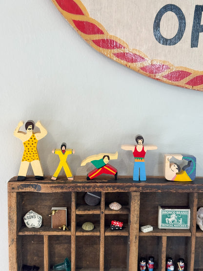 Vintage Hand-Carved and Hand-Painted Wooden Toy Figures (Multiple Options)