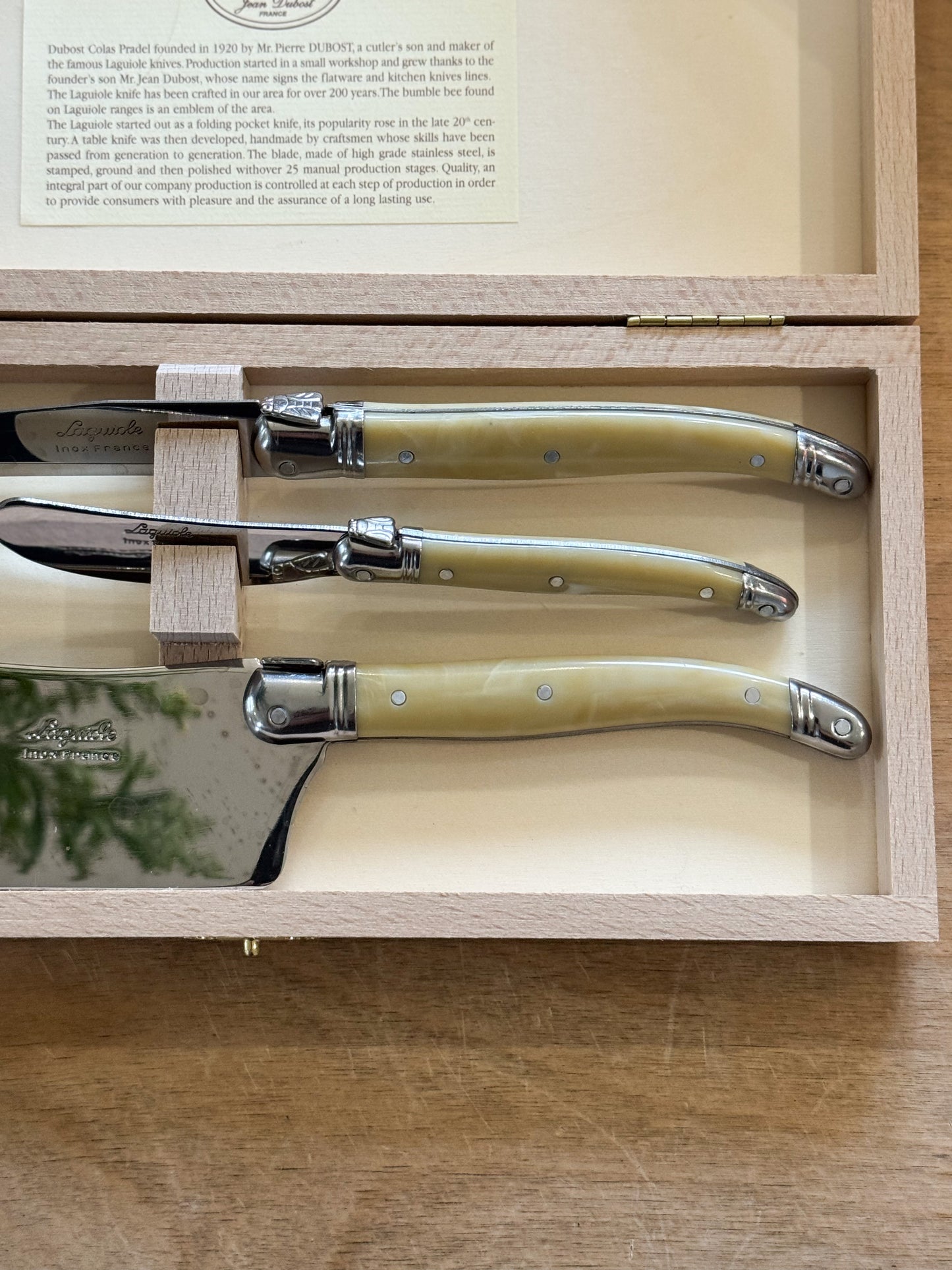 French Laguiole Jean Dubost 3-Piece Cheese Knife Set (Brand New in Box)