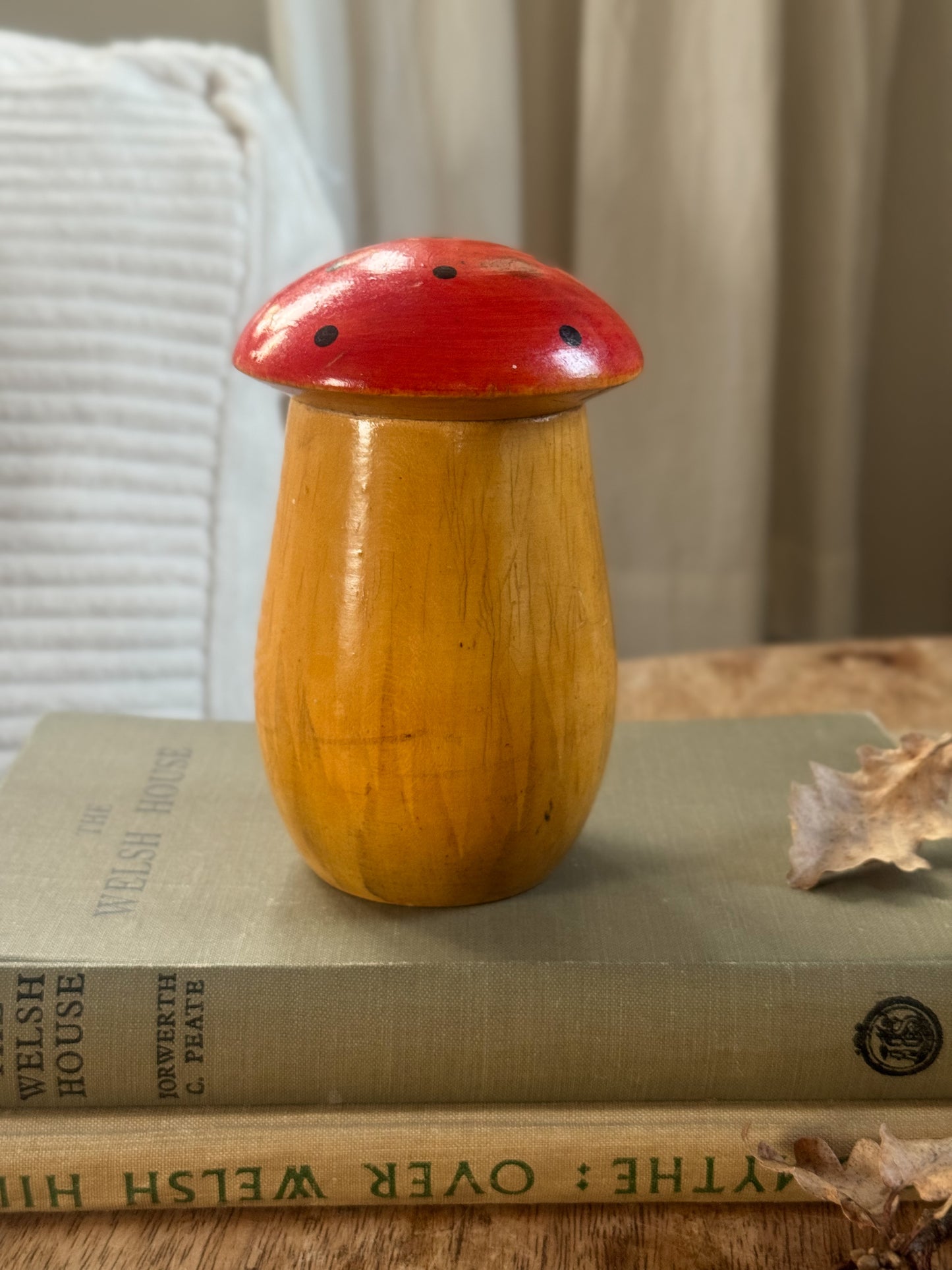 Very Rare Vintage Midcentury Russian Nesting Mushroom Set (Wooden Matryoshka Toadstools)